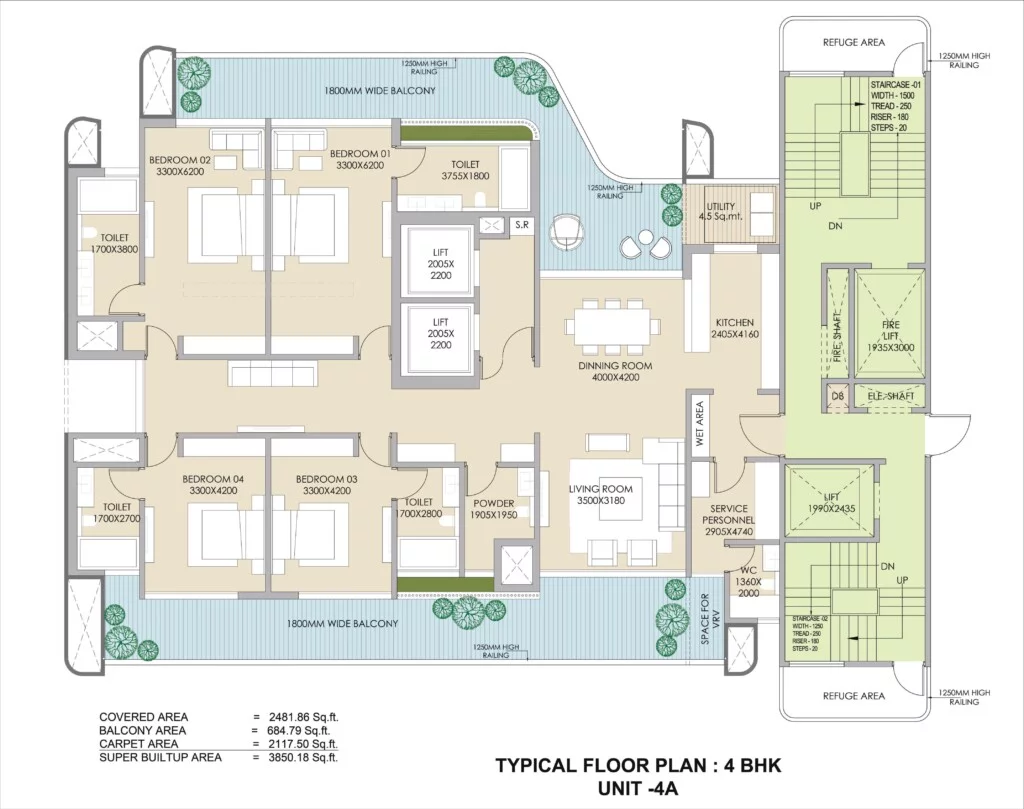Detailed floor plan showcasing the layout of residences at [Property Name]. Explore the thoughtfully designed living spaces, room configurations, and spatial organization for a comprehensive understanding.