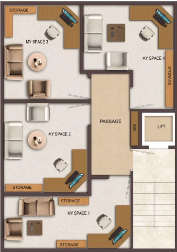 Architectural floor plan illustration for ROF Insignia Park, showcasing the layout of rooms, dimensions, and key features, offering a comprehensive view of the living space.